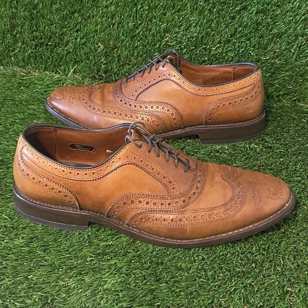 Allen Edmonds McAllister Walnut Brown Leather‎ Brogue Wingtip Oxford 8.5C Shoes
